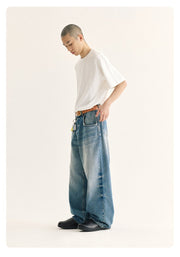 【13.2oz】straight denim pants / 1980Sウォッシュデニム N3800 - NNine