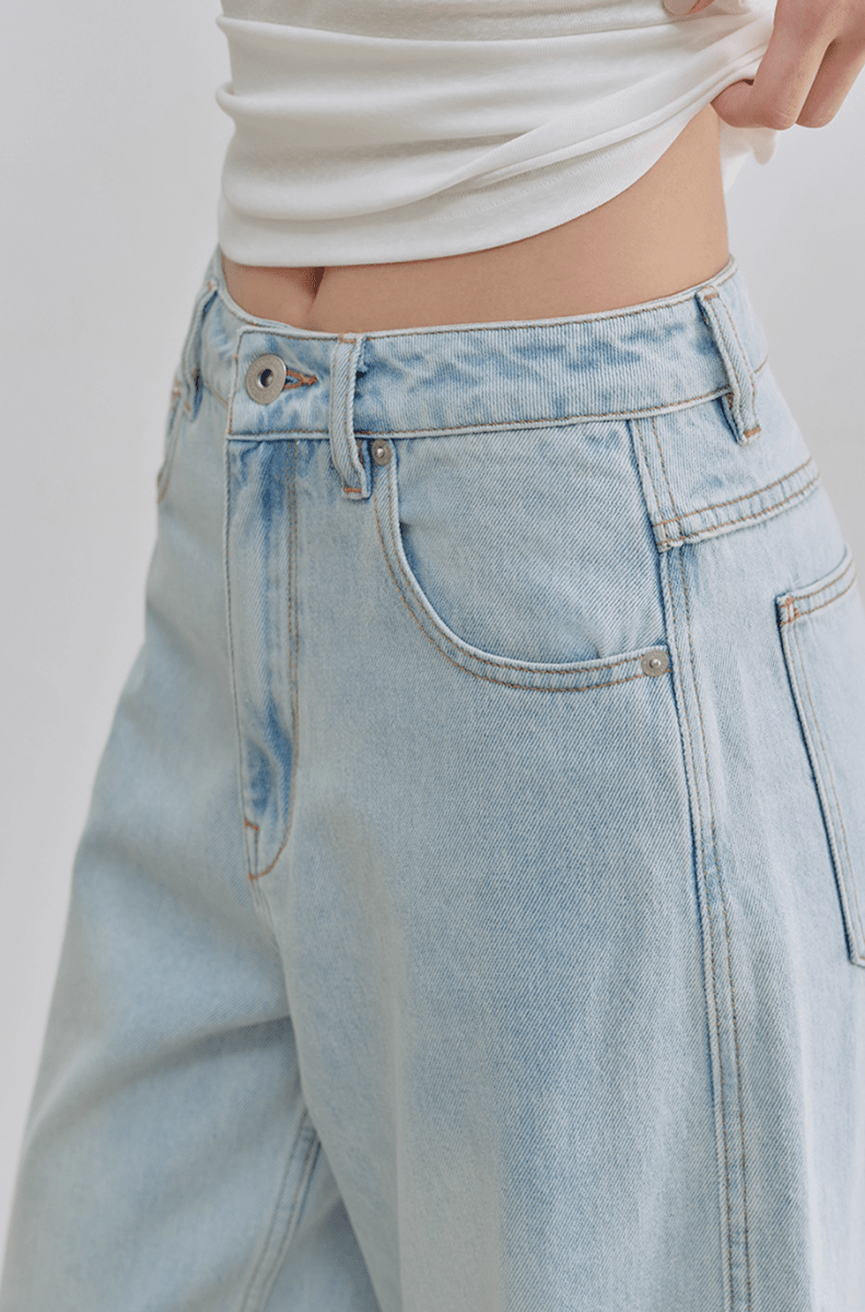 13.5oz アイスブルー・カーブワイドデニム N5578 - ファッション通販NNine（ナイン）