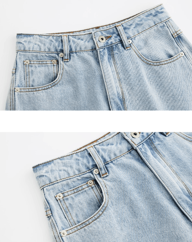 13.5oz アイスブルー・カーブワイドデニム N5578 - ファッション通販NNine（ナイン）