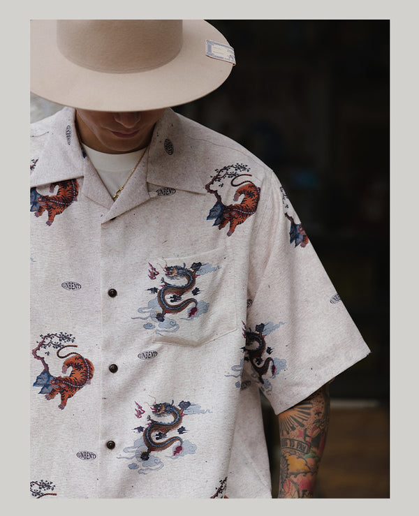 dragon tiger aloha shirt / アロハシャツ  N3749