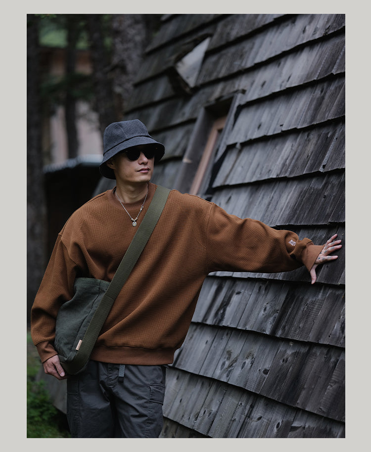 Heavy duty double-sided Waffle Sweater / ヘビーデューティ両面ワッフルセーター　N4461