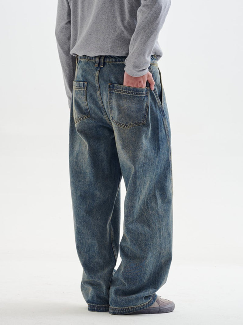 【13オンス】curve splicing denim pants N4722 - NNine