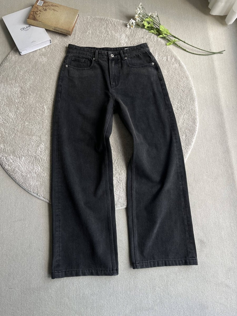14.5oz ウォッシュド Aライン ワイドストレートデニム　N6831 - ファッション通販NNine（ナイン）