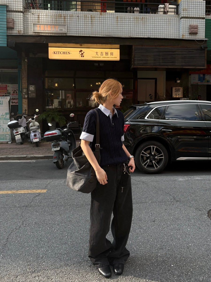 14.5oz ウォッシュド Aライン ワイドストレートデニム　N6831 - ファッション通販NNine（ナイン）