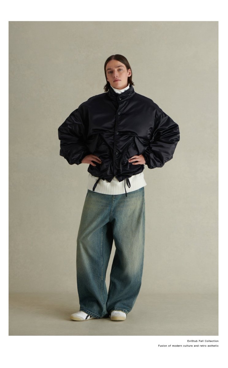 【14.5oz】washed wide leg jeans N3484 - NNine