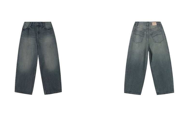 【14.5oz】washed wide leg jeans N3484 - NNine