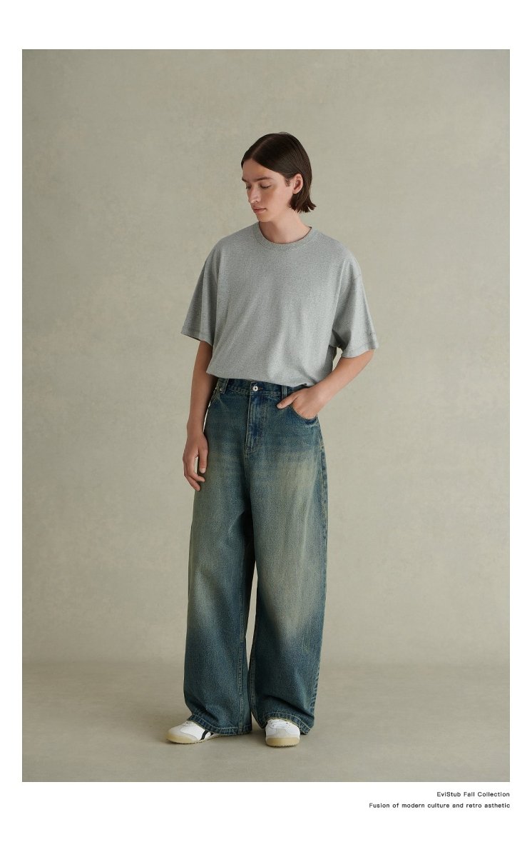 14.5oz】washed wide leg jeans N3484 – ファッション通販 NNine