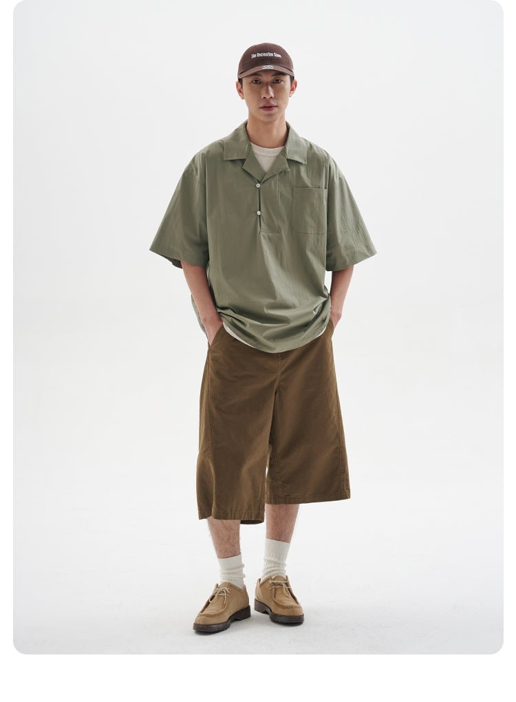 【148g】half open collar shirt N3349 - NNine
