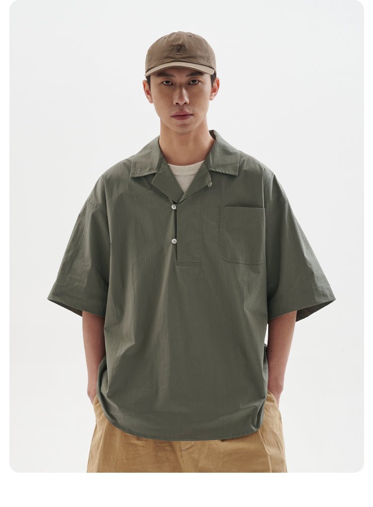 【148g】half open collar shirt N3349 - NNine