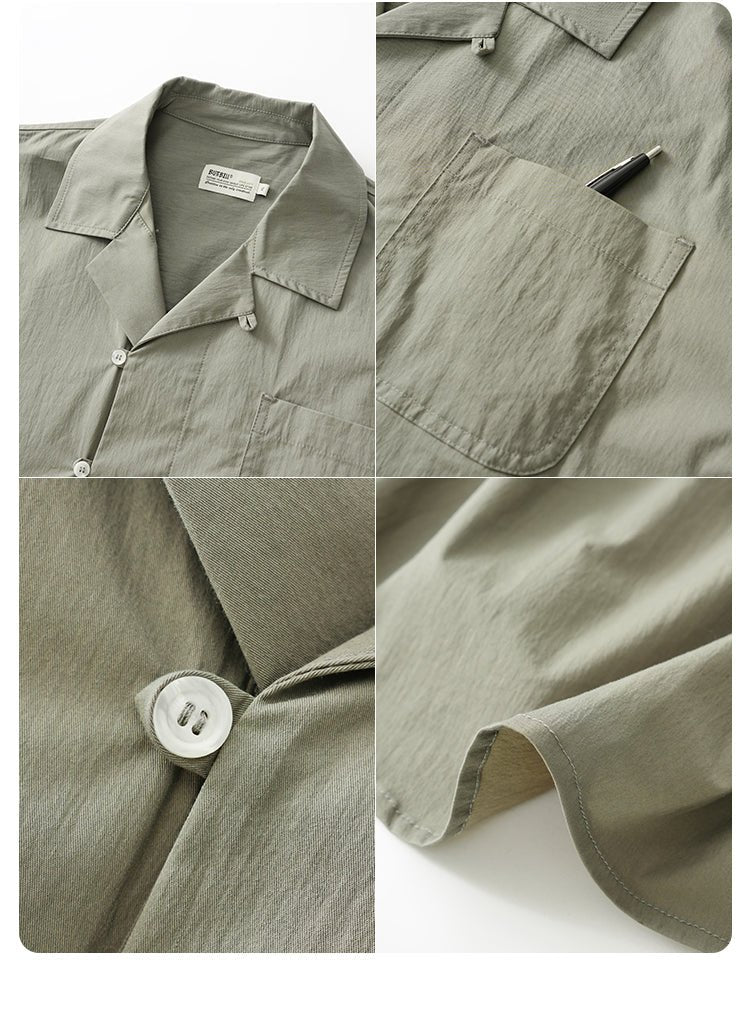 【148g】half open collar shirt N3349 - NNine
