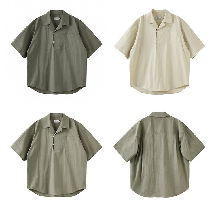 【148g】half open collar shirt N3349 - NNine