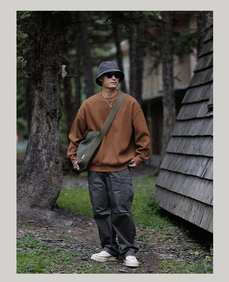 Heavy duty double-sided Waffle Sweater / ヘビーデューティ両面ワッフルセーター　N4461