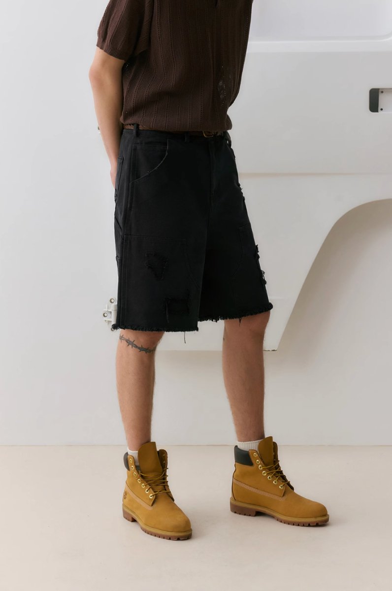 14oz crash short black pants N3992 - NNine