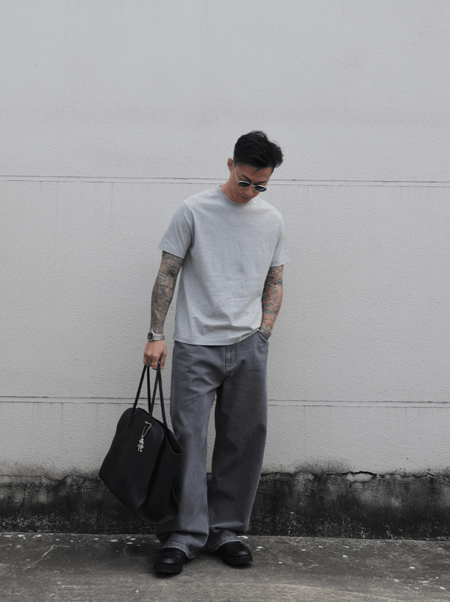 14oz グレーウォッシュ ストレートデニム　N6637 - ファッション通販NNine（ナイン）