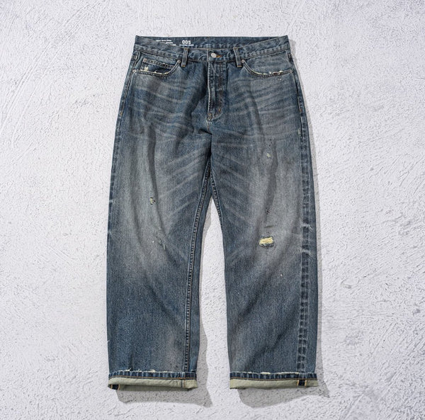 【14OZ】crushed straight denim pants / 14オンスヘビーウエイトジーンズ N4288 - NNine