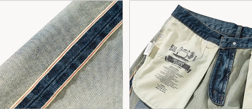 14OZ】crushed straight denim pants / 14oz heavy weight jeans
