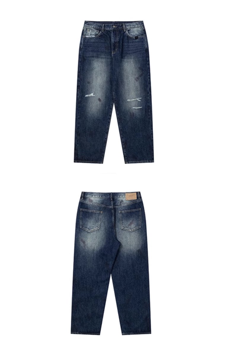 【14OZ】dirty indigo denim pants N4457 - NNine