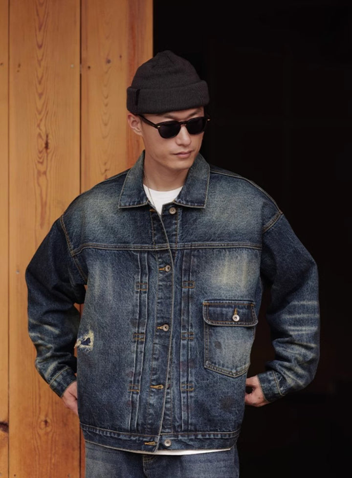 【14OZ】indigo wash denim jacket N4458 - NNine