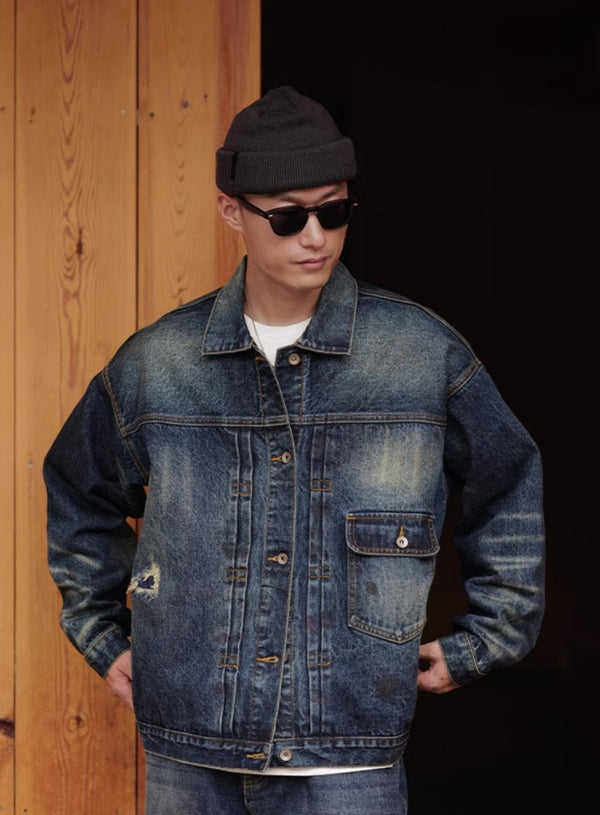 【14OZ】indigo wash denim jacket N4458 - NNine