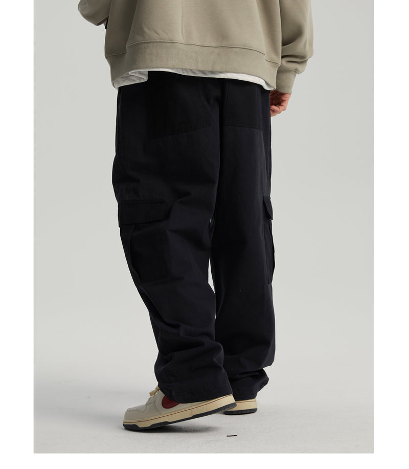 Washed straight cargo pants   N4440