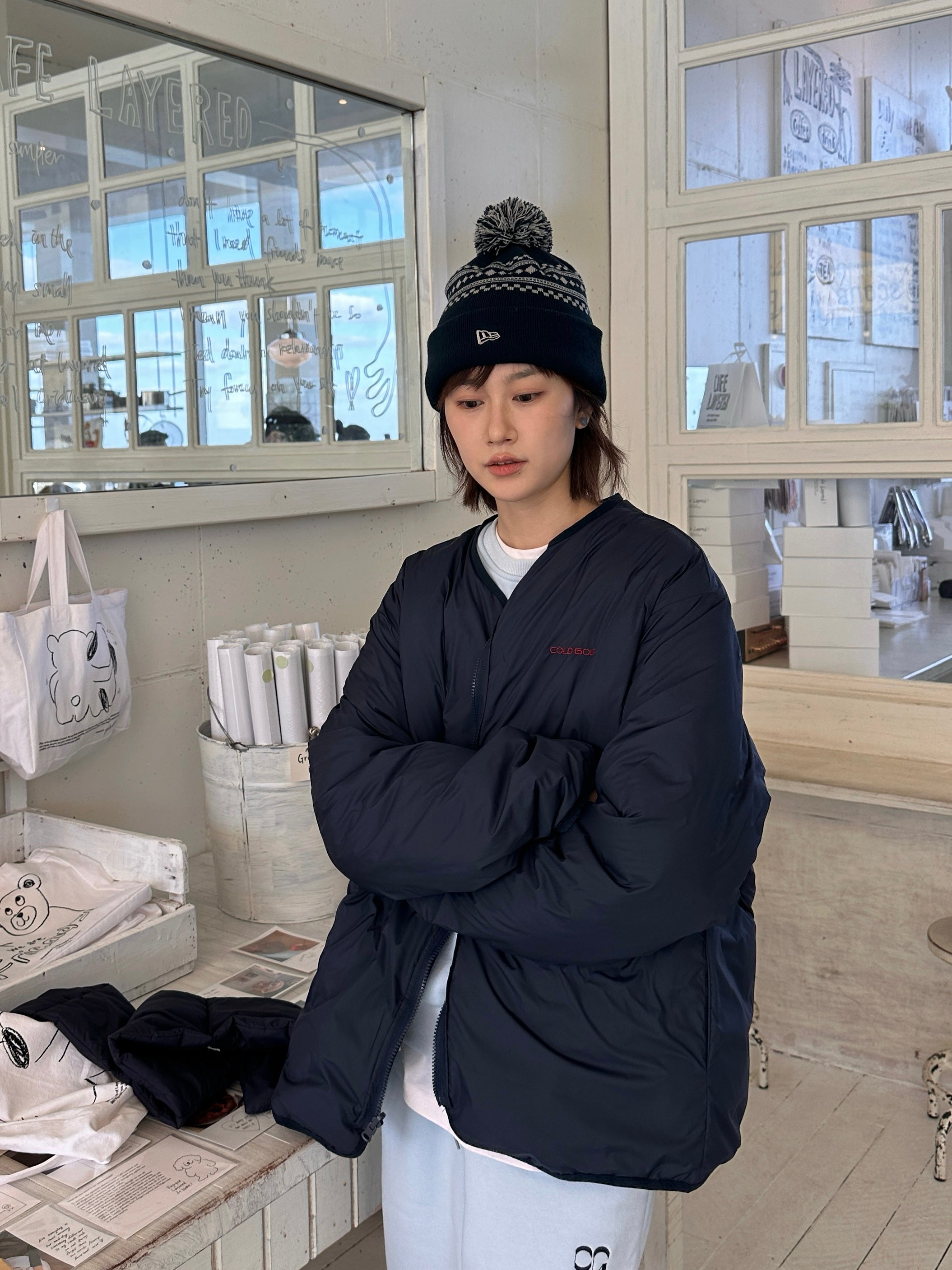 中綿スカーフ&リバーシブルダウンジャケット N6229