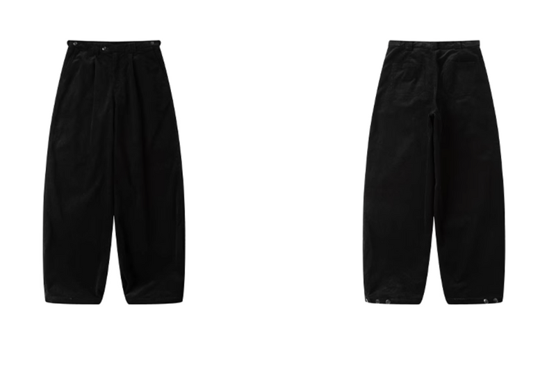 Black Corduroy Wide Pants N2614