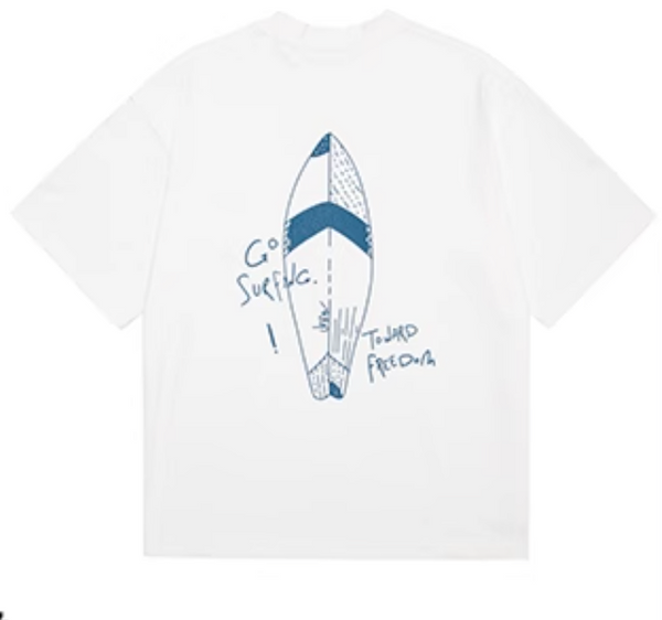 surfboard print t-shirt   N3872