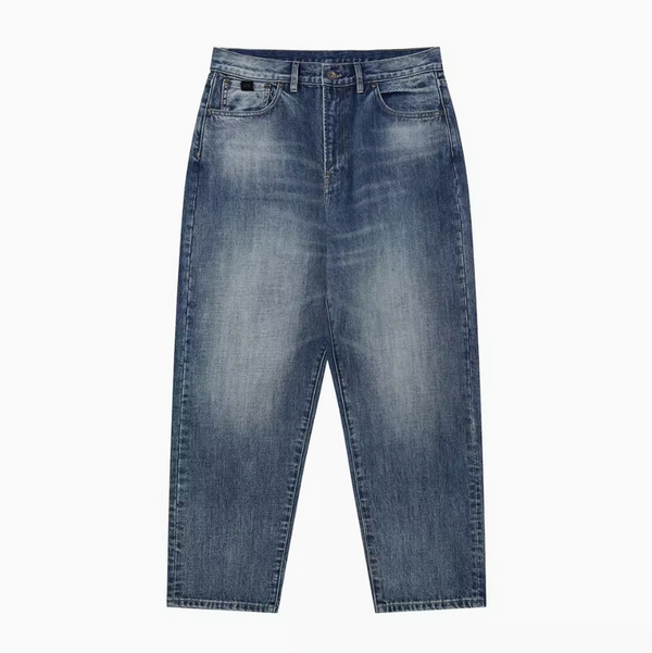 13oz] Washed Straight Denim Pants / Heavy Weight Jeans N4077