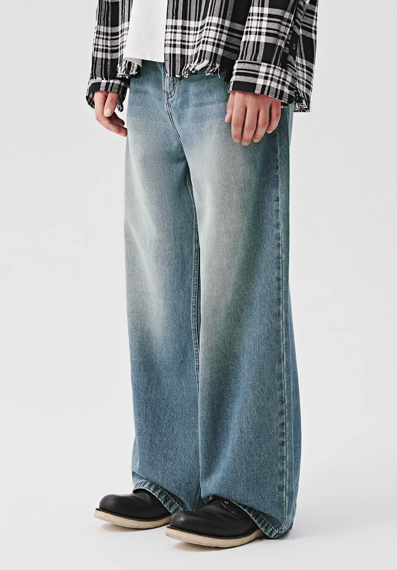 retro wash denim pants N4201