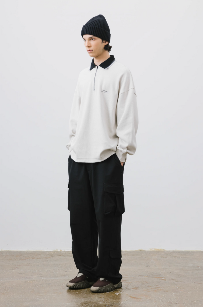 half zip long sleeve polo shirt / ハーフジップロングスリーブポロシャツ  N4258