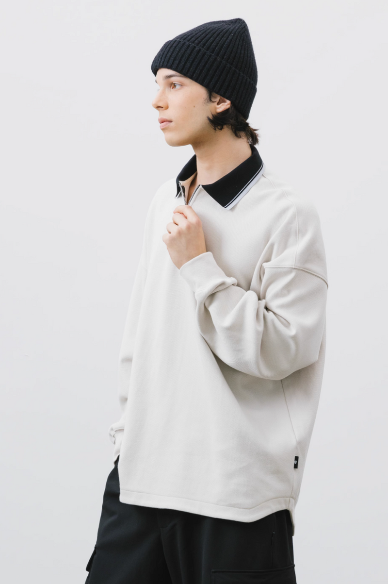 half zip long sleeve polo shirt / ハーフジップロングスリーブポロシャツ  N4258