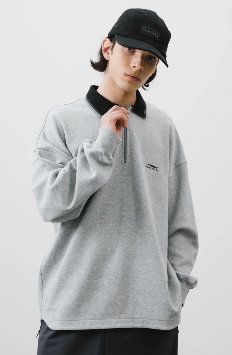 half zip long sleeve polo shirt / ハーフジップロングスリーブポロシャツ  N4258