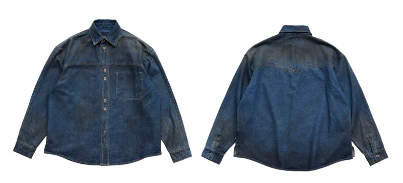 stain dyed denim shirt stain dyed denim shirt N4187