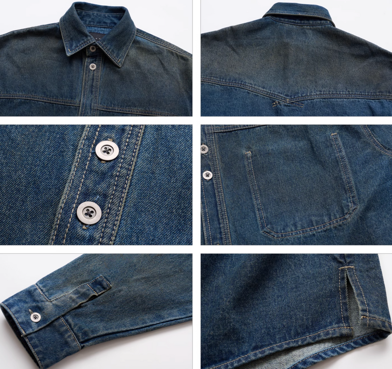 stain dyed denim shirt  ステインダイデニムシャツ N4187