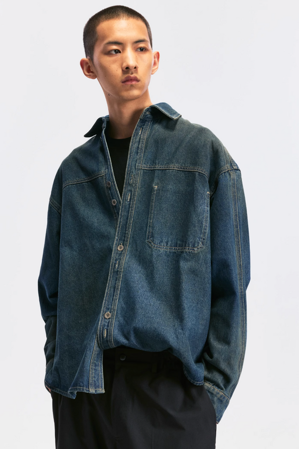 stain dyed denim shirt stain dyed denim shirt N4187