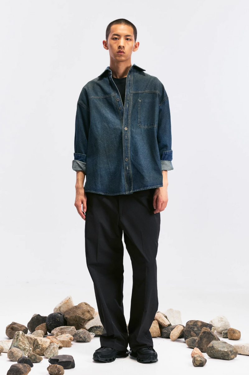 stain dyed denim shirt stain dyed denim shirt N4187