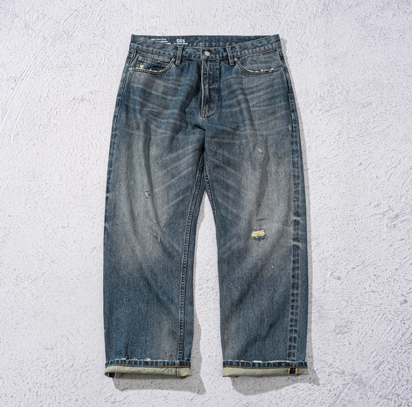 【14OZ】crushed straight denim pants / 14オンスヘビーウエイトジーンズ  N4288