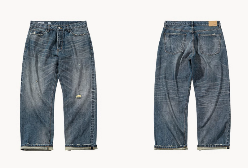 【14OZ】crushed straight denim pants / 14オンスヘビーウエイトジーンズ  N4288