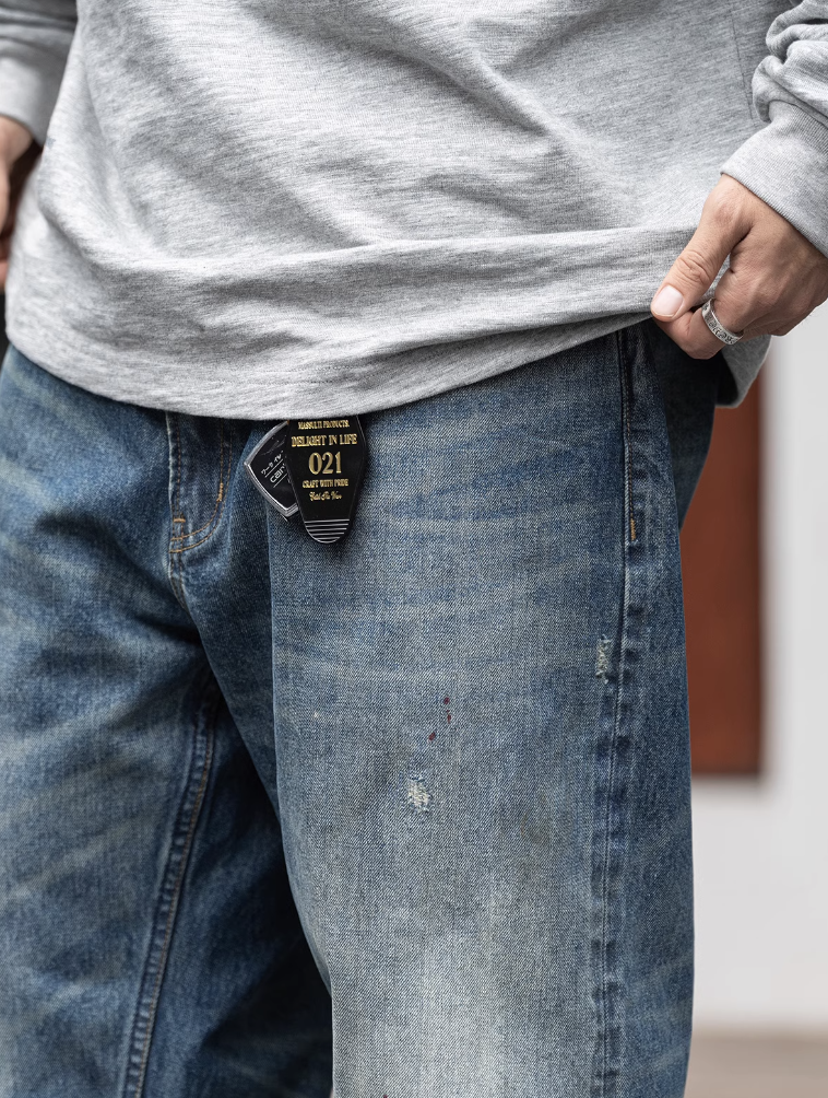 14OZ】crushed straight denim pants / 14oz Heavy Weight Jeans N4288