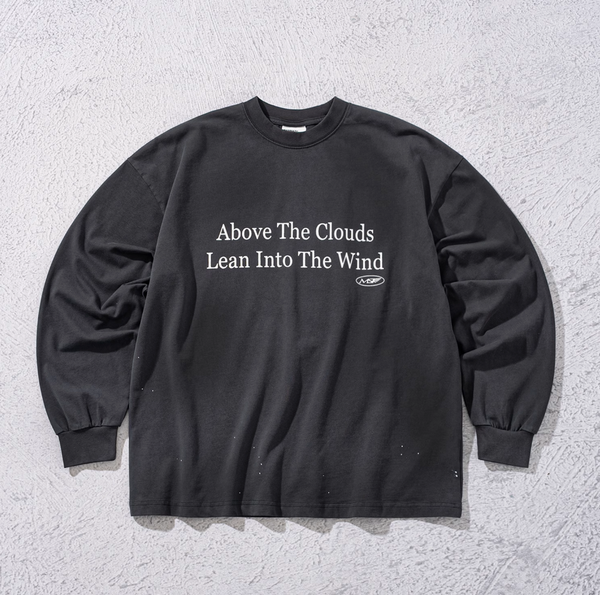 printed long sleeve t-shirt / Slogan Ron T N4289