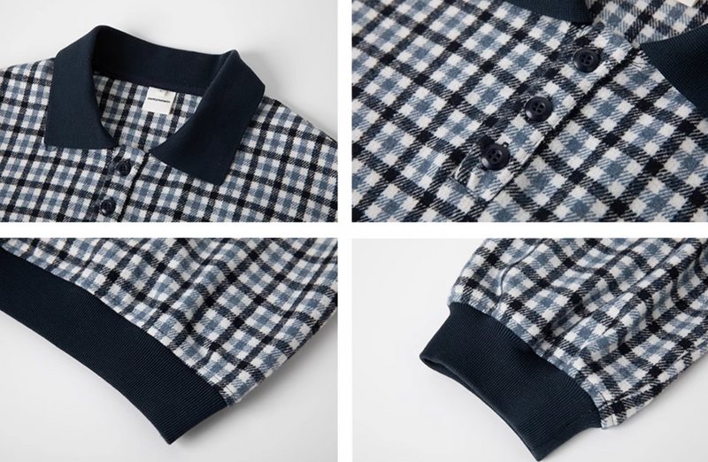 placket check pullover shirt   N4363