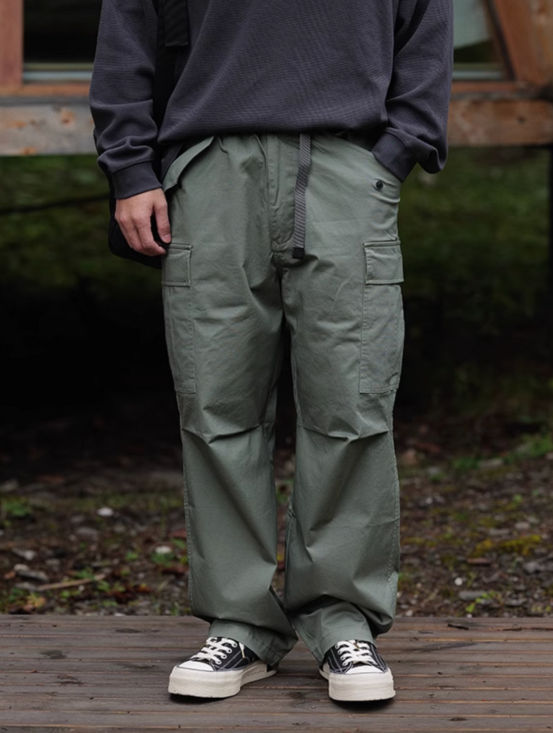 military belt pants 機能性ポケット8口カーゴパンツ  N4311