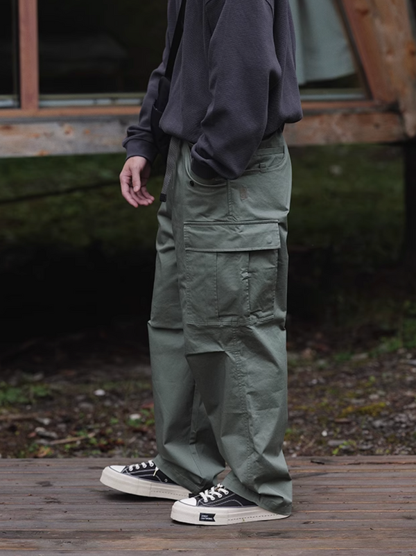 military belt pants 機能性ポケット8口カーゴパンツ  N4311