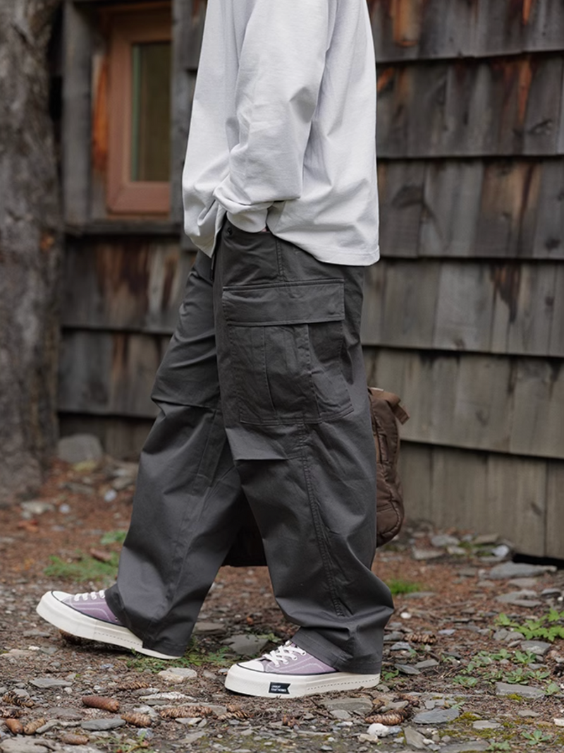 military belt pants 機能性ポケット8口カーゴパンツ  N4311