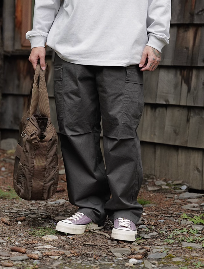 military belt pants 機能性ポケット8口カーゴパンツ  N4311