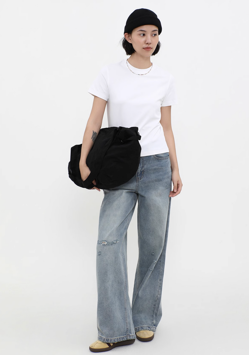 suede shoulder bag / Banana shoulder bag N4312