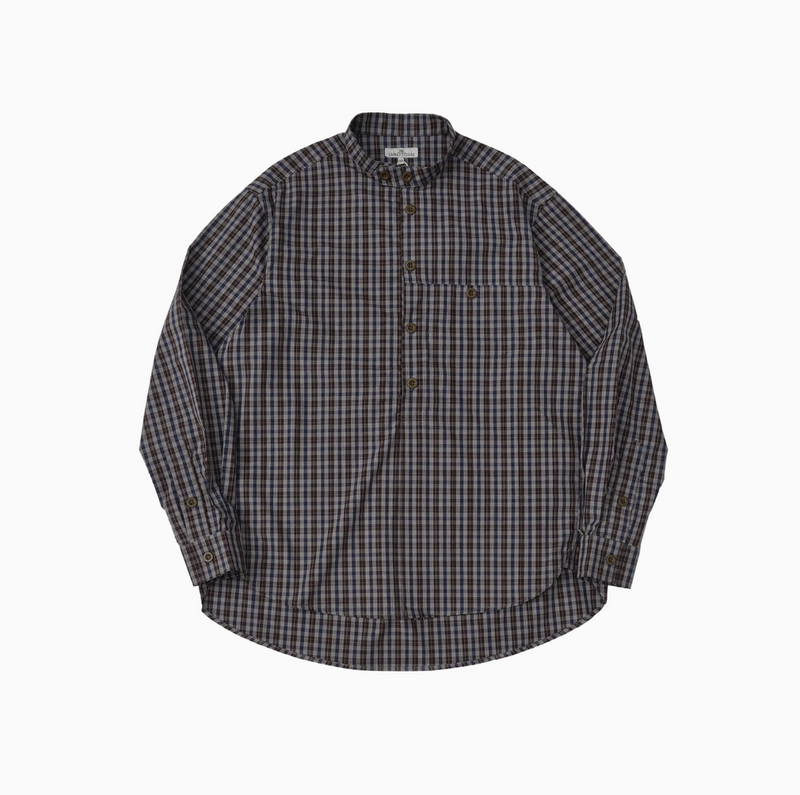 retro plaid stand collar shirt N4313