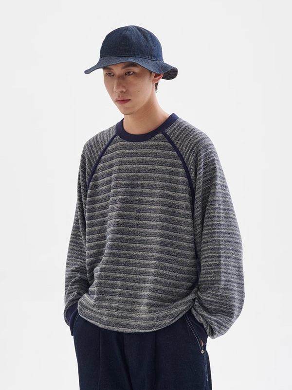 contrast border knit / 高密度編みニットセーター  N4343