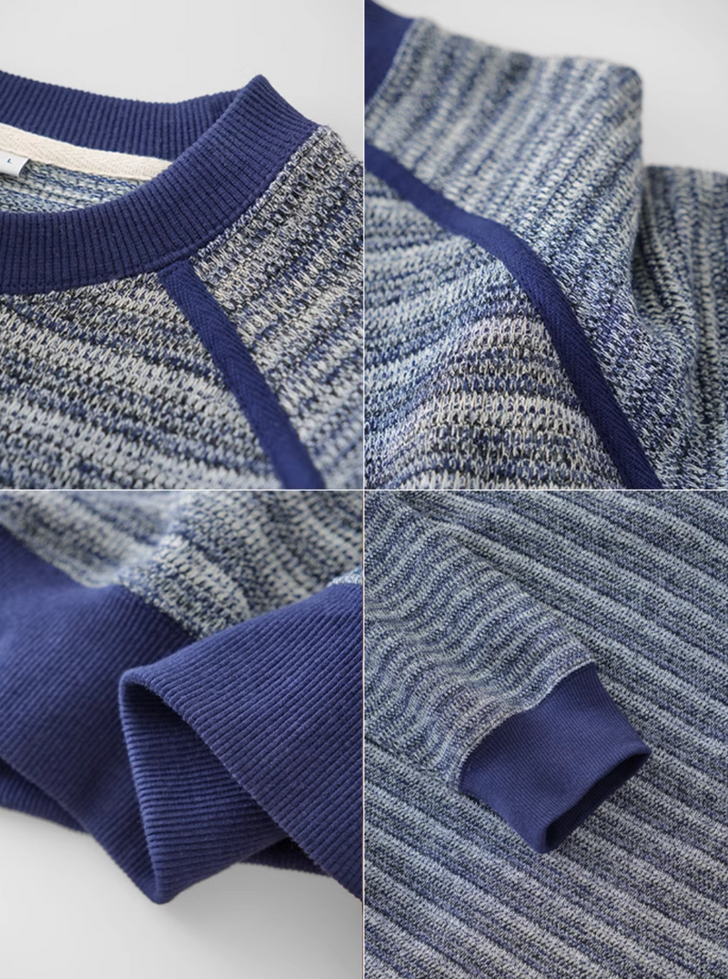 contrast border knit / 高密度編みニットセーター  N4343