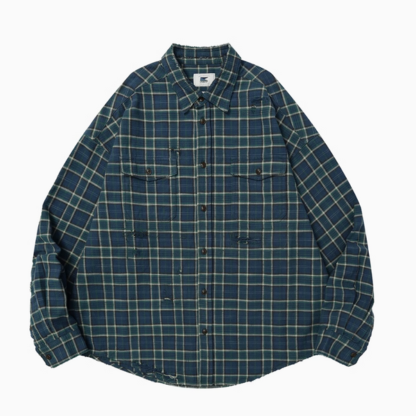 Destroy washed plaid shirt / デストロイウォッシュ・チェックシャツ  N4394